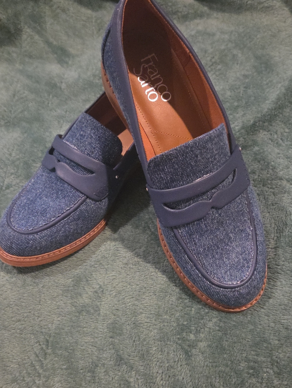 Franco Sarto Denim Blue Penny Loafers